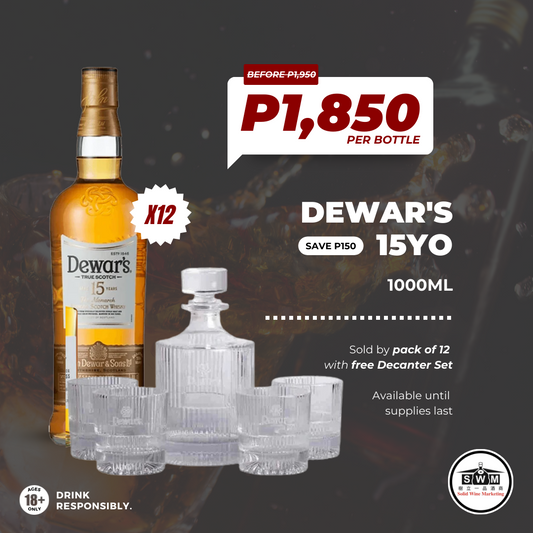 Dewar's 15YO 1000ml 12 Pack Bundle