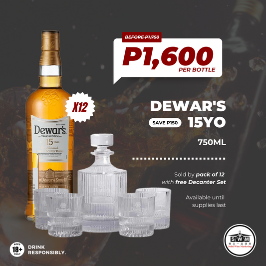 Dewar's 15YO 750ml 12 Pack Bundle