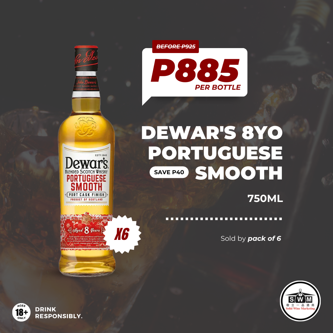 Dewar's 8YO Portuguese Smooth 750ml 6 Pack Bundle