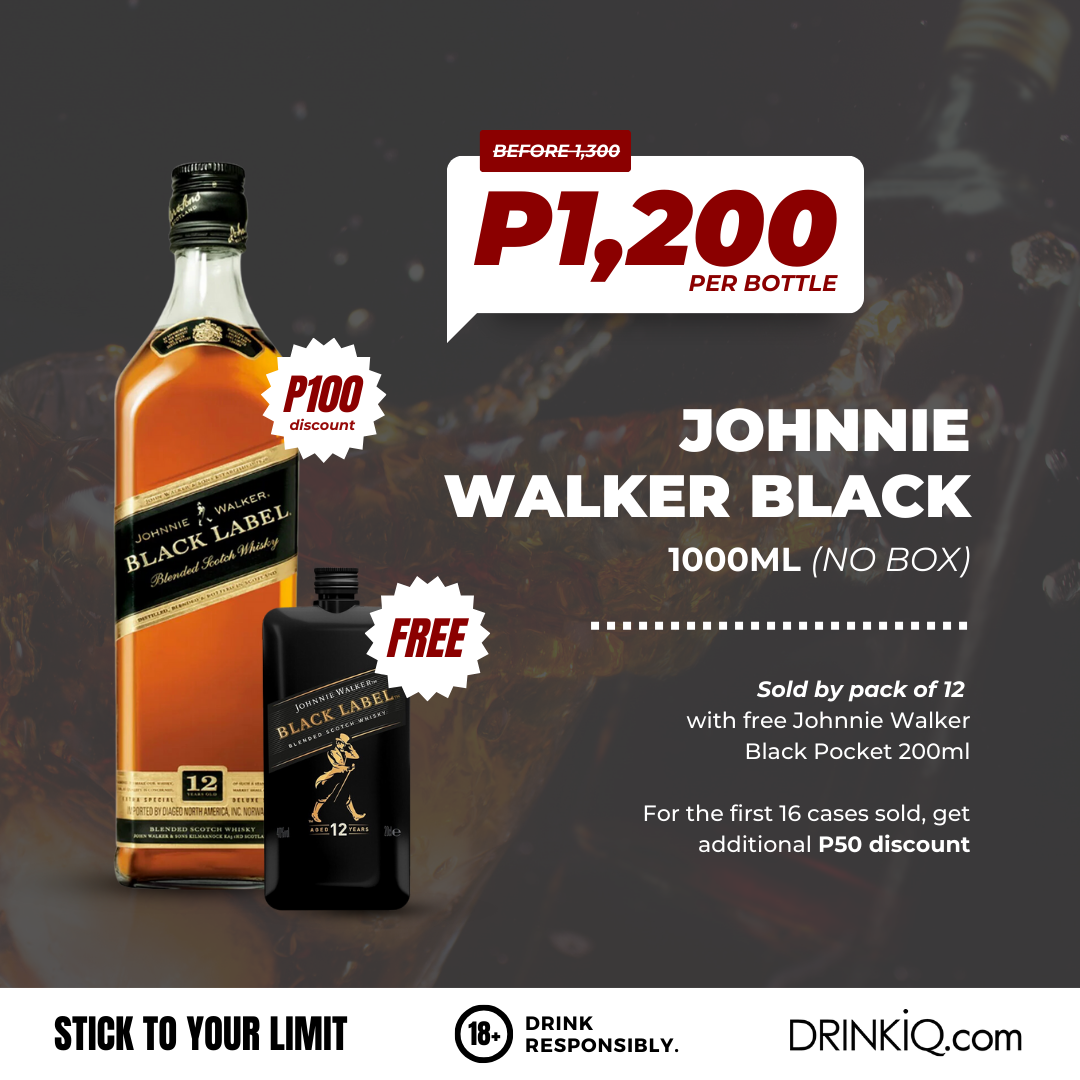 Johnnie Walker Black Label 1000ml 12 Pack Bundle