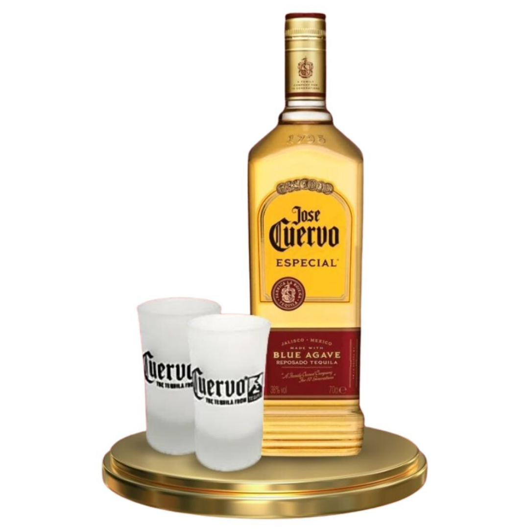 Jose Cuervo Especial Gold 700ml with Two Shot Glasses