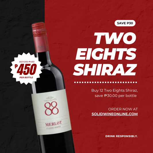 Two Eights Classic Shiraz 750ml 12 Pack Bundle